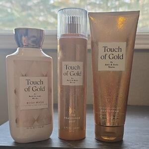 Bath & Body Works Touch of Gold Trio - Metallic Gold & Cream Set